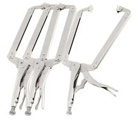 KOOMEDA 3PCS 18 Inch C-Clamp Locking Pliers, Welding Pliers, Vise Grip C-Clamp with Swivel Pads for Carpentry, Welding, Electrical Equipment
