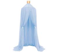 Koomiao Bed Canopy for Children, Princess Mesh Gauze Mosquito Net with 4M Star Flag for Playing Games House Reading Tent Room Decoration for Baby (Blue)