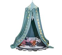 Koomiao Children Bed Canopy, Hanging Mosquito Net for Girls Bedroom Tassel Lace Princess Bed Canopy for Indoor Outdoor Play Reading Tents Decoration for Baby Height 250cm (Green - Tassel)