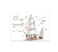 Koomiao Wall Sticker Sailing Trip Wall Sticker Wall Mural Decal for Living Room 60 * 90Cm