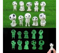 Koonafy 10pcs Glow in the Dark Tree Spirits Luminous Elves Miniature Alien Ghost Figurines Kit Micro Landscape Garden Outdoor Patio Lawn Yard Fish Tank Potted Plants Decorations (Alien)