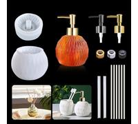 Koonafy 15 Pcs Bottle Silicone Mold Perfume Bottle Resin Mould with Pump and Straw Lotion Dispensers Epoxy Moulds for Shampoo Shower Gel Perfume DIY Crafts Bottle Making Tool