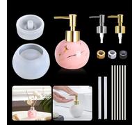 Koonafy 15 Pcs Bottle Silicone Mold Perfume Bottle Resin Mould with Pump and Straw Lotion Dispensers Epoxy Moulds for Shampoo Shower Gel Perfume DIY Crafts Bottle Making Tool