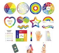 Koonafy 15 Pieces Calm Strips for Anxiety Sensory Stickers Tactile Textured Sensory Strips Breath Calm Stickers Adhesive - Classroom Laptop Phone Desk - Relief Stress Tools for Adults & Teens
