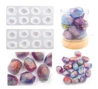 Koonafy 2 Pcs Gemstone Resin Moulds Diamond Crystal Silicone Mold Irregular Jewelry Casting Mould Multi-Facet Gems Epoxy Resin Mould for DIY Craft Art Decoration Making