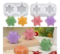 Koonafy 2PCS Christmas Silicone Molds, Snowflake Candle Molds for Candle Making, Snowflake Epoxy Resin Mold for Chocolate Pudding Jelly Muffin Cups Kitchen Baking Decoration (Xmas Crafts)