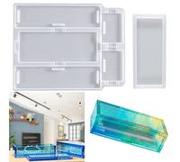 Koonafy 2Pcs Rectangle Resin Box Mold with Lids Storage Box Silicone Moulds Jewelry Box Epoxy Casting Molds Epoxy Resin for DIY Crafts Making Jewelry Pencil Makeup Storage Case