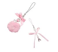 Koonafy Aesthetic Y2K Pink Butterfly Bow Knot Lanyard Wrist Strap Mobile Phone Chain Anti-Lost Cell Phone Charms Backpack Camera Purse Pendants Decor
