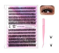Koonafy Lash Extension Kit, 240 PCS Cluster Eyelash Extension Kit Individual Lashes Thin Band Eyelashes Cluster for DIY Lash Extension Beginners, Wispy Fluffy Lash Clusters with Tweezers (30D+40D)