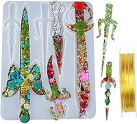 Koonafy Resin Dagger Molds,Silicone Resin Moulds With 6 Different Shape Sword Molds, Atham Epoxy Molds for Keychain, Cosplay,Decoration (art molds)
