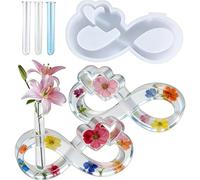 Koonafy Resin Molds Silicone for Vase Plant Propagation Station, Endless Love Shape Hydroponic Planter Epoxy Molds Test Tube Vase, Silicone Molds for Resin Crafts Home Centerpiece Decor (3 Test Tube)