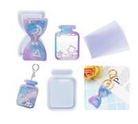 Koonafy Resin Shaker Moulds Set Quicksand Silicone Mould Hourglass Resin Mold Perfume Bottle Hollow Epoxy Casting Molds with 10 Seal Films for Pendant Jewelry Keychain Decoration Craft Making DIY