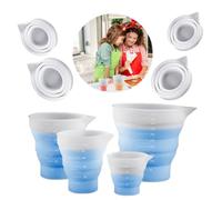 Koonafy Silicone Measuring Cups for Epoxy Resin,Graduated Silicone Resin Mixing Cups,4PCS Collapsible Mold Cup Dispenser with Cover Resin Pouring Cups for Moulds,Acrylic Paint Pouring,Jewelry Making