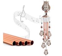 Koonafy Wind Chimes,Brass Wind Chime Unique,Retro Windchimes Garden Decor,Party Outside，Best Gifts for Mom、Friends with S Hook Hooks Indoor and Outdoor Decorations (owl)