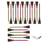 Koongso 20 Pack Witch Broom Pencils Halloween Wizard Party Favors, Pink and Green Witch Broom Pencils School Office Supplies