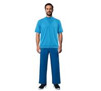 Koongso Adults Movie Character Steve Costume Outfit, Mens Short Sleeve Blue T Shirts and Pants, Game Movie Inspired Costume Craftsman Steve Fancy Dress