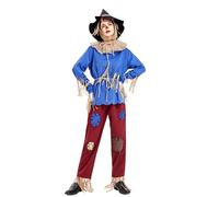 Koongso Adults Scarecrow Costume, Wiz Mr. Scarecrow Costume with Pointed Hat Men Women Halloween Costumes World Book Day Dress Up School Stage Outfits