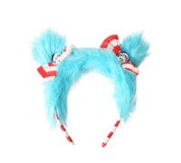 Koongso Dr.Seuss Thing 1 & Thing 2 Costume for Kids Adult, Striped Headband with Blue Faux Fur and Bowknot World Book Day Week Accessories Christmas Party Stage Props