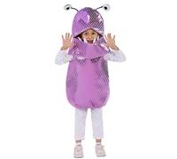 Koongso Girls Boo Monster Costume, Kids Monsters Power Inc Purple Monster Outfit and Headpiece Halloween Costume Cosplay Party Dress Up Novelty Stage Clothes Set