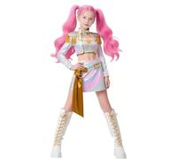 Koongso Girls K-Pop Demon-Hunting Stage Costume, Anime Hunter Idol Mira Metallic Sparkly Performance Outfits Halloween Cosplay Party Dress Up
