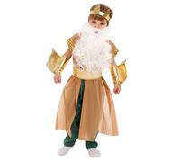 Koongso Kids Boys Poseidon Costume, Greek Mythology Sea God Fish Scale Print Costume with Crown Accessories Child Halloween Party Dress Up Role Play Props