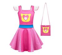 Koongso Kids Cartoon Super Cat Costume Girls Cute Kittens Bitsy Buddy Ginny Sparks Fly Sleeve Dress and Bag Halloween Birthday Role Play Party Outfits Casual Dress Up