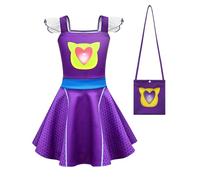 Koongso Kids Cartoon Super Cat Costume Girls Cute Kittens Bitsy Buddy Ginny Sparks Fly Sleeve Dress and Bag Halloween Birthday Role Play Party Outfits Casual Dress Up