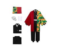Koongso Kids Giyuu Anime Cosplay Costume, Boys Girls Giyuu Kimono Uniform Outfit Halloween Costume Role Play Full Set
