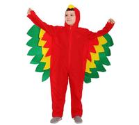 Koongso Kids Parrot Costume Pirate Scarlet Macaw Hooded Jumpsuit Animal Novelty Onesie Halloween Party Stage Outfit One-Piece Sleepwear Homewear for Boys Girls