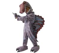 Koongso Kids Spinosaurus Costume Cretaceous Dinosaur Jumpsuit Headpiece Set Cute Dino Animal Onesie Halloween Birthday Party Novelty Dress Up Child Stage Props