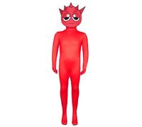 Koongso Kids Sprunki Costume, Boys Girls Music Adventure Sprunki Cosplay Jumpsuit Funny Sprunki Game Figures Gray Oren Raddy Costume Outfit for Fans
