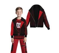 Koongso Kids Zombies Victor Costume Halloween Outfits, Boys 3D Print Vampires Victor Zip-Up Hoodie Jacket Gothic Punk Rock and Roll Outwear Jacket