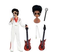 Koongso Rock Legend Elvis Costume for Kids, Boys Cosplay Rocker Wig and Sunglasses Props 50s 60s Rocker Halloween Costume Stage Dress Up