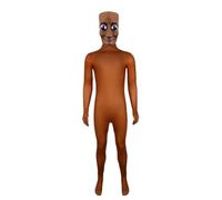 Koongso Tung Tung Sahur Costume for Adults Kids, Halloween Funny Wooden Stick Man Cosplay Jumpsuit with Mask, Italian Brainrot Meme Tung Sahur Costume Outfits