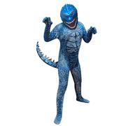 Koongso Unisex Kids King of the Monster Costume Mutant Dinosaur Printed Jumpsuit with Mask Child Halloween Role Play Party Horror Dress Up School Performance Outfits