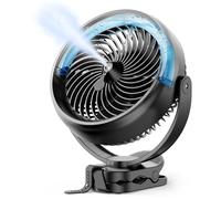 Koonie 10000mAh Battery Operated Misting Fan with Clip, Portable 8'' Mist Fan for Desk with Max. 48 Hours Runtime, 3Speeds, 2 Spray Modes, 200ML Tank for Golf Cart Home Office Travel Camping Stroller
