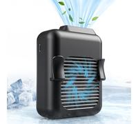 Koonie Portable Mini Waist Belt Fan Rechargeable, 23h Use Time, 5100RPM Strong Airflow with 3 Speed Levels, Hands-free Necklace Fan for Blue Collar, Weeding, Personal Under Shirt Cooling for Outdoor