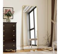 Koonmi 40 x 150 cm Mirror Full Length - Simple Stylish Standing Full Body Floor Mirror with Narrow Frame Round Corners Shatterproof Tempered Glass for Standing Hanging Leaning Bedroom, Gold
