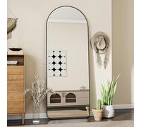 Koonmi 52 x161 cm Arch Mirror Full Length, Standing Full Body Dressing Mirror with Round Corners, Wall Mounted, Leaning, for Living Room, Black