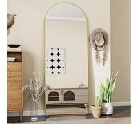 Koonmi 52 x161 cm Arch Mirror Full Length, Standing Full Body Dressing Mirror with Round Corners, Wall Mounted, Leaning, for Living Room, Gold