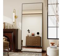 Koonmi 76x171 cm Mirror Full Length - Minimalist Modern Full Body Floor Length Mirror - Standing, Hanging, Leaning for Living Room, Black