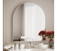 Koonmi Aluminium Frame Wall Mirror, 81 x 86 cm, Silver, Modern Style, Curved, Explosion-Proof, Bathroom & Dressing Room