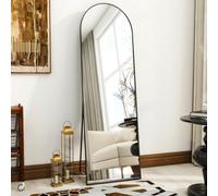 Koonmi Arched Full Length Mirror with Stand, 150 x 40 cm, Black | Tempered glass, Suitable for bedrooms/dressing areas and hallways/entryways