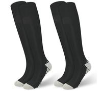 KOOOGEAR 2 Pairs 15-20mmHg Graduated Compression Socks for Men & Women High Performance Long Sports Socks for Running,Cycling,Recovery Travel (UK, Numeric, 8, 11, Regular, Regular, Black)