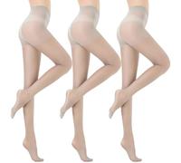KOOOGEAR 3 Pairs Women's Tights,No Seam Pantyhose,Comfortable Seamless Control Top Tights,Nude Black High Waist Sheer Tight (UK, Alpha, M, L, Regular, Regular, 3 Pack Grey)