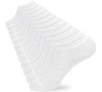 KOOOGEAR 6 Pairs Womens Ladies No Show Trainer Socks White Black Bamboo Walking Socks Invisible Sports Running Breathable Socks for Women 4-7 with Non-Slip Silicone Stripe