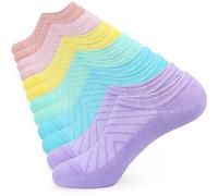 KOOOGEAR Womens No Show Trainer Socks 6 Pairs Non Slip Low Cut Liner Cotton Socks Womens 4-7 Multipack for Sneaker Loafers and Boat Shoes