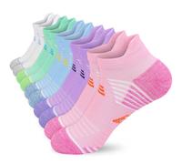KOOOGEAR Womens Running Trainer Socks,5 Pairs Cushioned Sports Socks Anti Blister Cotton Ankle Sock Low Cut Breathable Moisture Wicking Cotton Sock