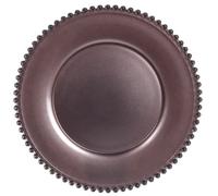 koop 34cm Lead Free Crystal Glass Charger Plate in Brown - Stylish Decorative Under-Plate, Perfect for Gatherings, Easy to Clean - Brings an Elegant Touch to Your Dining Experience