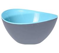 Koop Homewares Large 3.4L Plastic Mixing Bowl, Duotone Grey & Blue | 25x12.5cm Dishwasher & Freezer-Safe Serving, Salad & Popcorn Bowl | House & Kitchen Essentials for New Home, Baking Accessories
